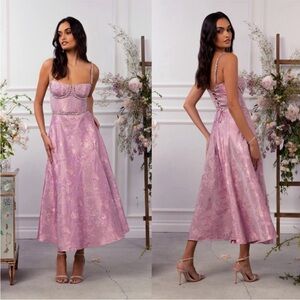 V. Chapman Cora floral Brocade Dress Orchid Haze Windsor